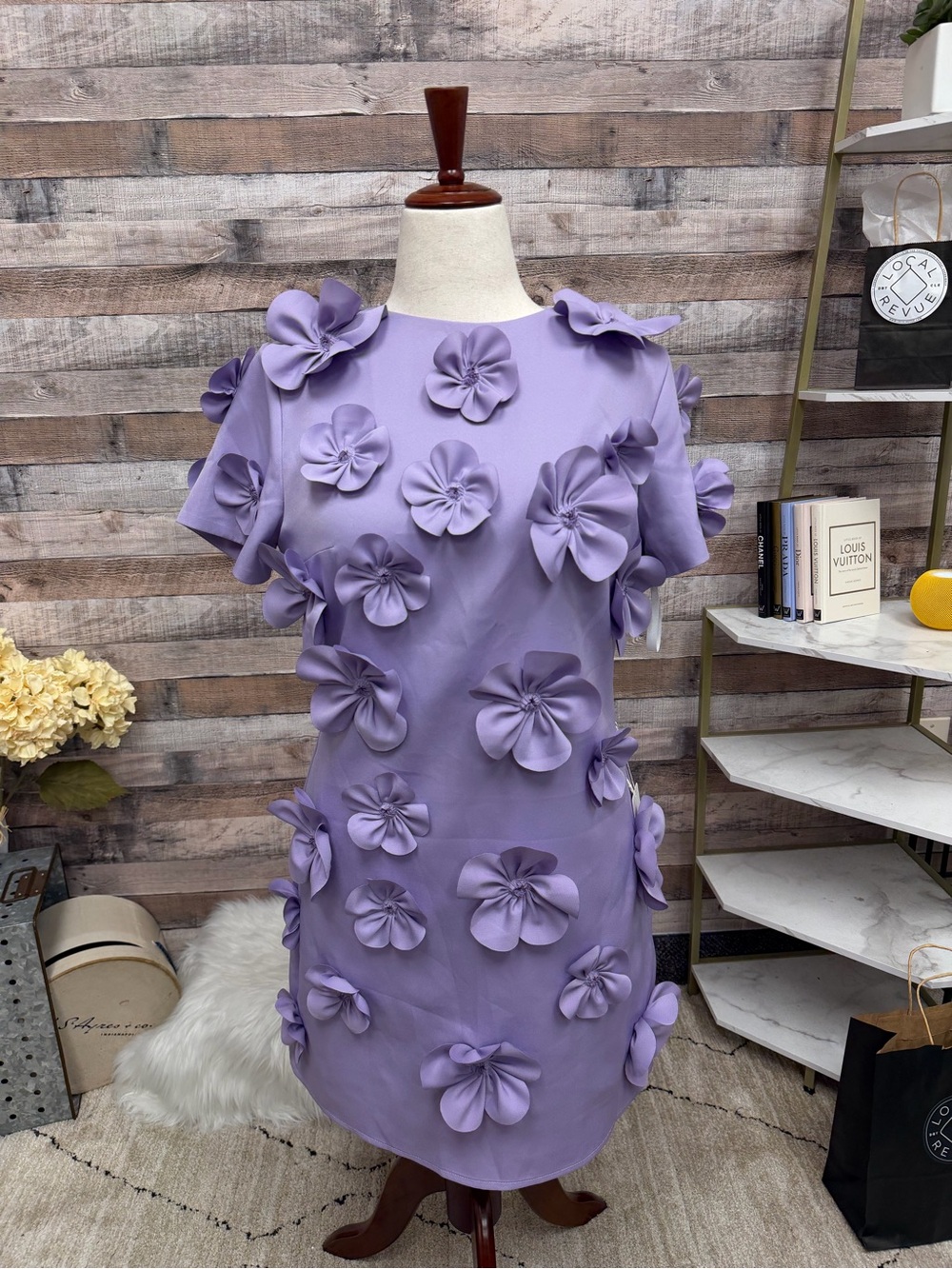 No label purple dress with floral Appliqué 6